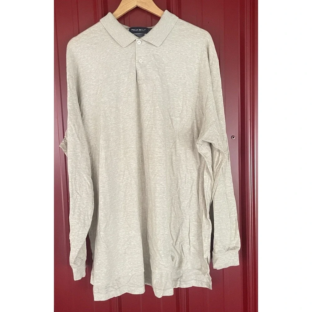 Ralph Lauren Shirt Polo Golf Pima‎ Cotton Long Sleeve Pullover Textured Mens XXL